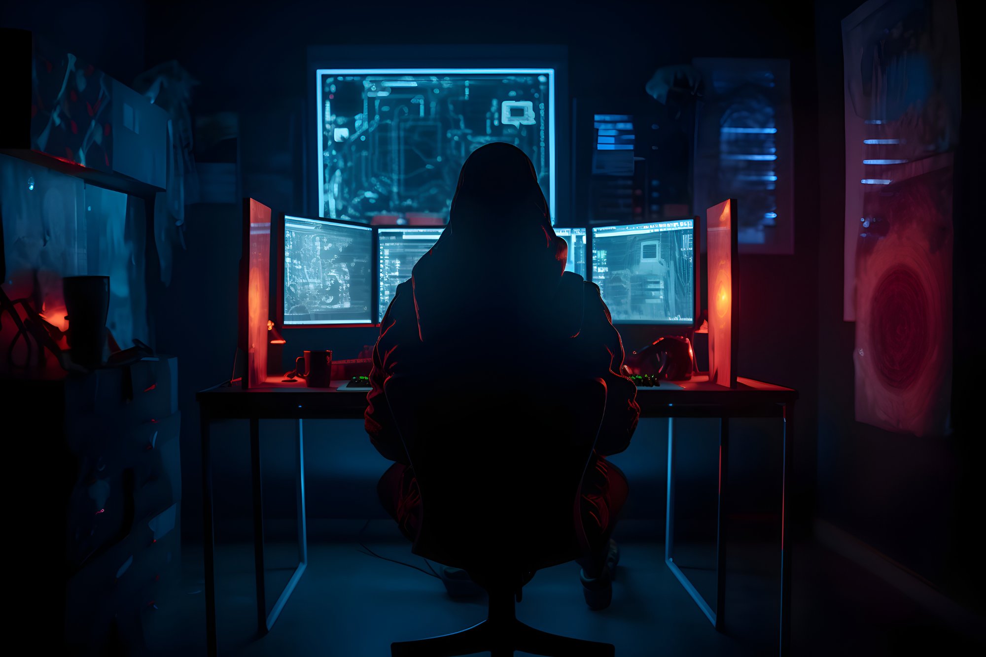 hacker-hood-sitting-front-computer-monitors-cybercrime-concept