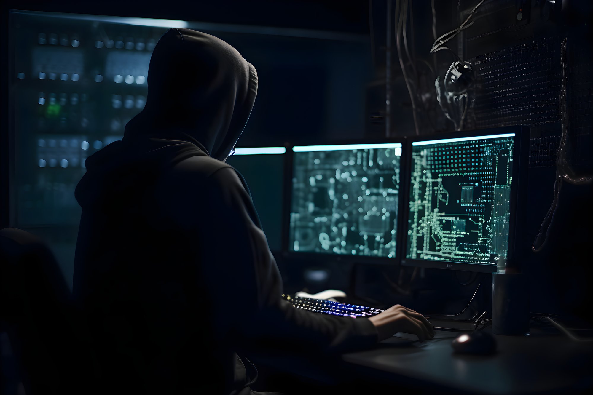 hacker-hood-stealing-data-from-server-room-cybercrime-concept